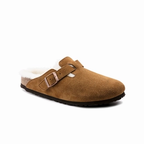 Birkenstock Boston Shearling Suede Leather (Mink) Men's Sandals 1001140 1001140 slim cut Heat Dissipation Channels