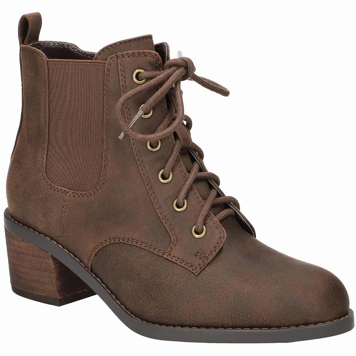 BISMARK Womens Lace-Up Manmade Ankle Boots EVAOutsole