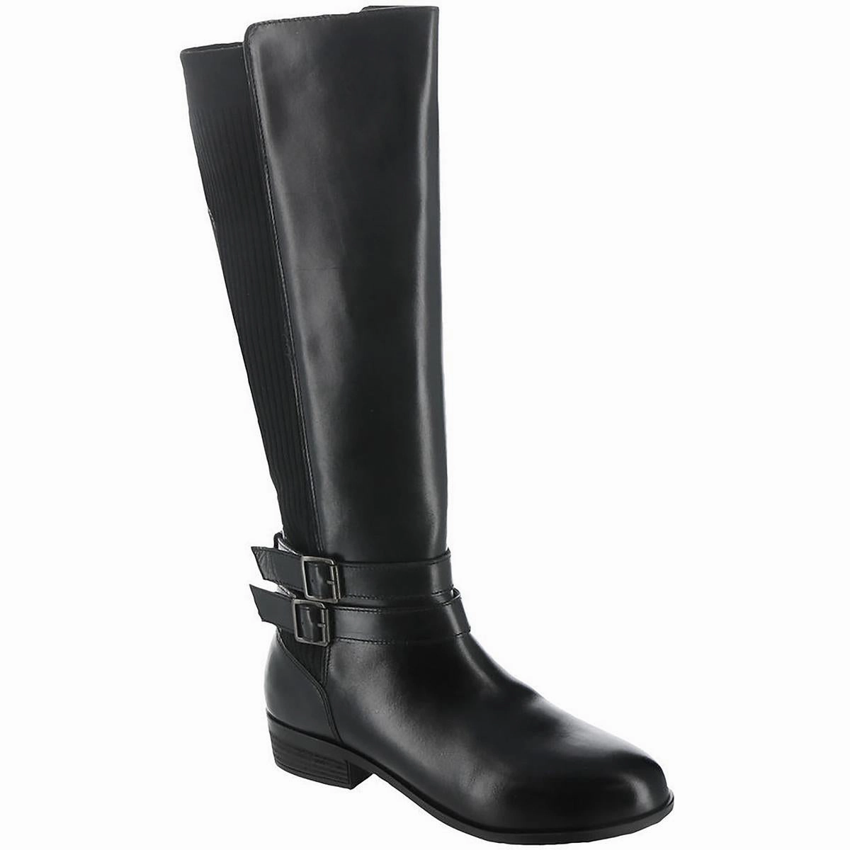 Bonnie Womens Leather Stacked Heel Knee-High Boots Day Hike