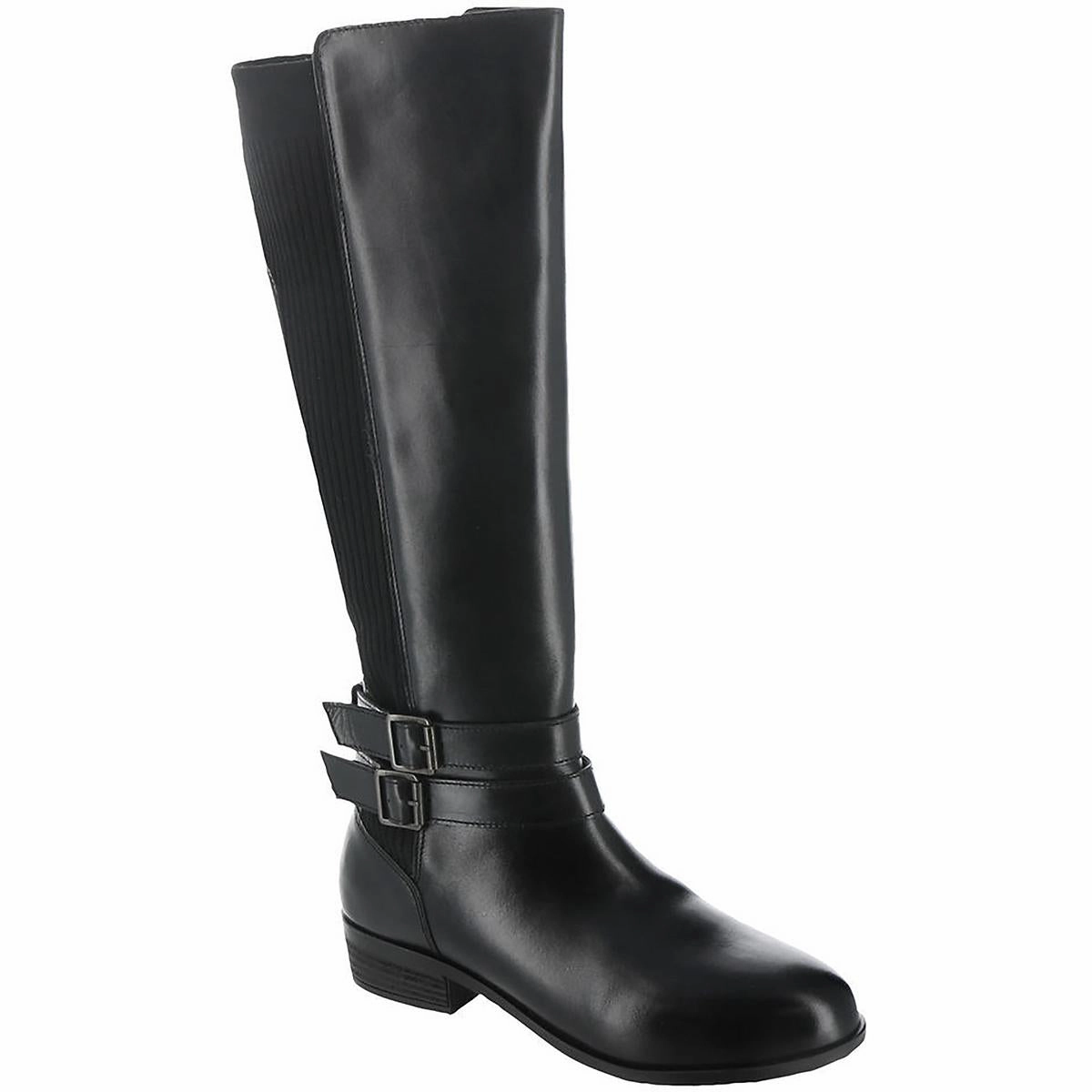 Bonnie Womens Leather Stacked Heel Knee-High Boots soft fit Modern Appeal