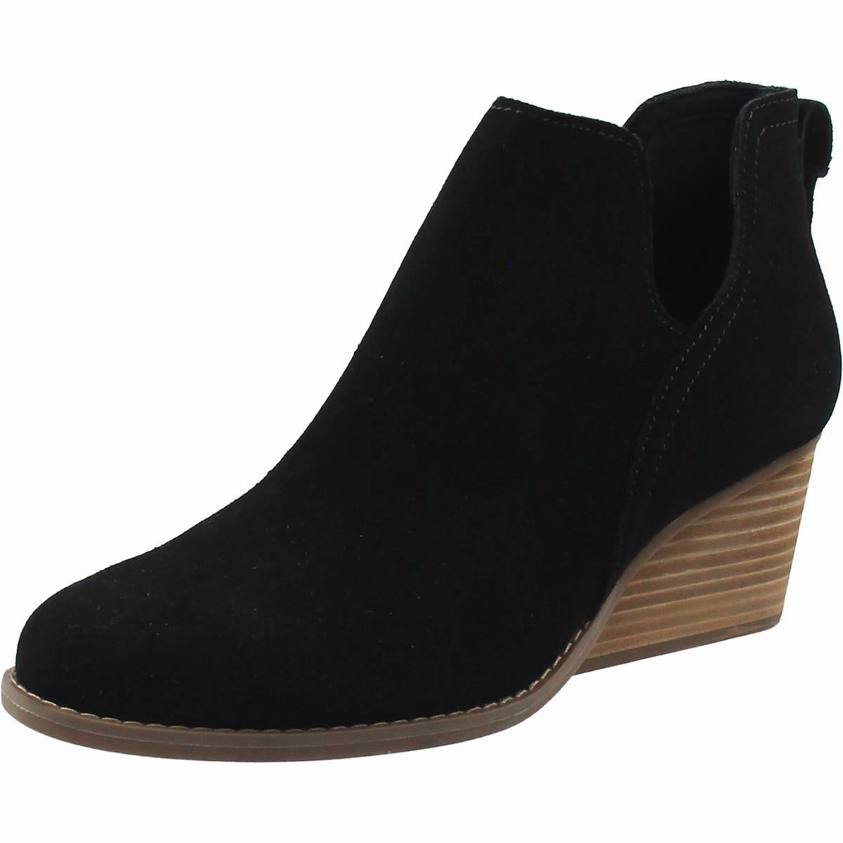 Womens Solid Faux Suede Wedge Boots Premium Quality Cool Seasons