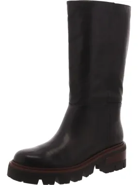 Tough Grip Slip Resistant Mountain Hike Bota Womens Leather Pull On Knee-High Boots