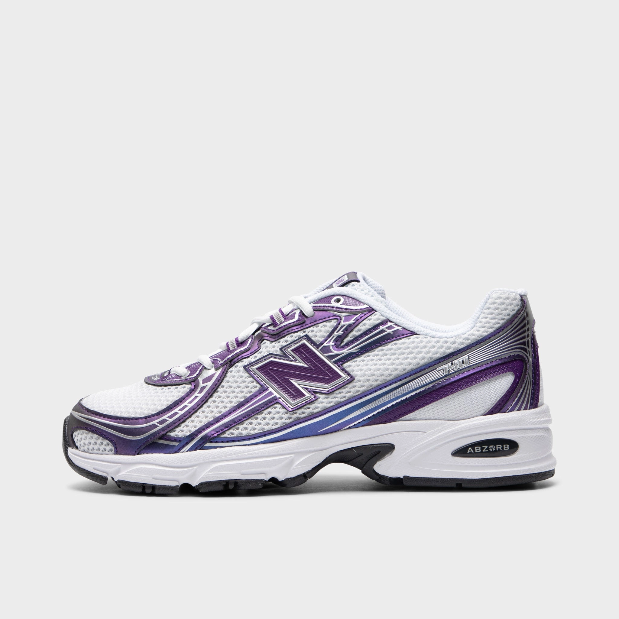 New Balance 740 White / Concord Grape School - running mesh running option