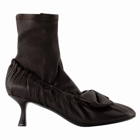 Bow boots - Acne Studios - Leather - Brown Wild Edge