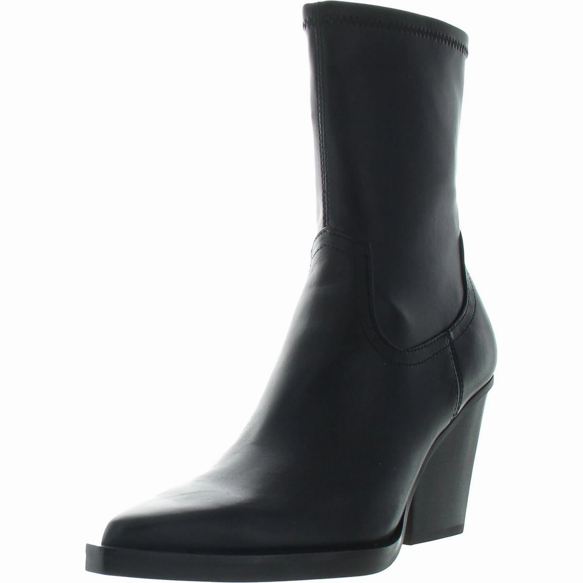 Slim Profile Scandi Cool Boyd  Womens Leather Block Heel Booties