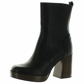 Edson Womens Zipper Leather Ankle Boots Flexible Construction
