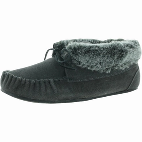 Construction Fit ReinforcedHeel Cabin Womens Suede Moccasin Booties