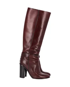 Mountain Path Stylish Design Proenza Schouler Knee Boots in Burgundy Leather