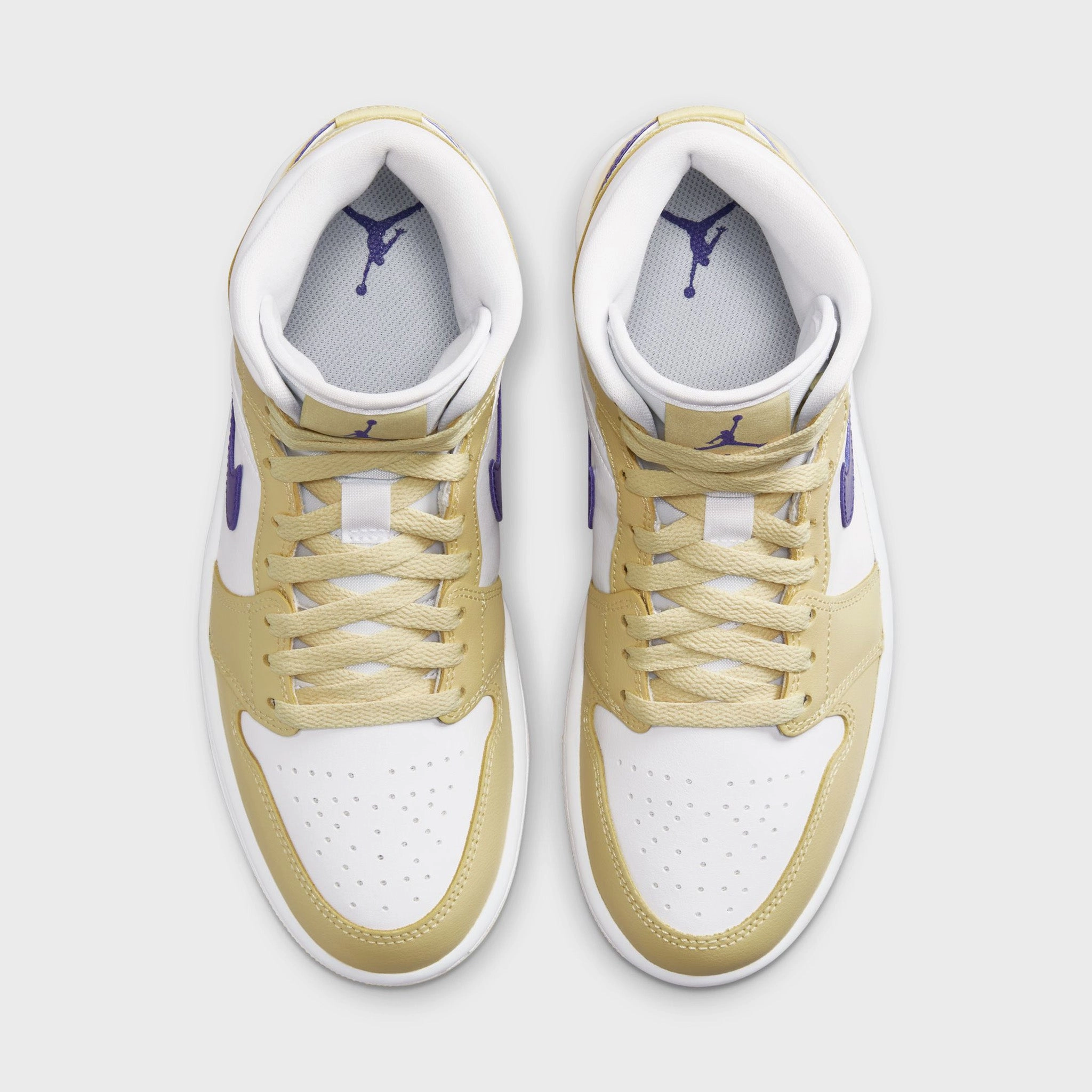 Memory Foam Jordan Women's 1 Mid Lemon Wash / White - Lapis
