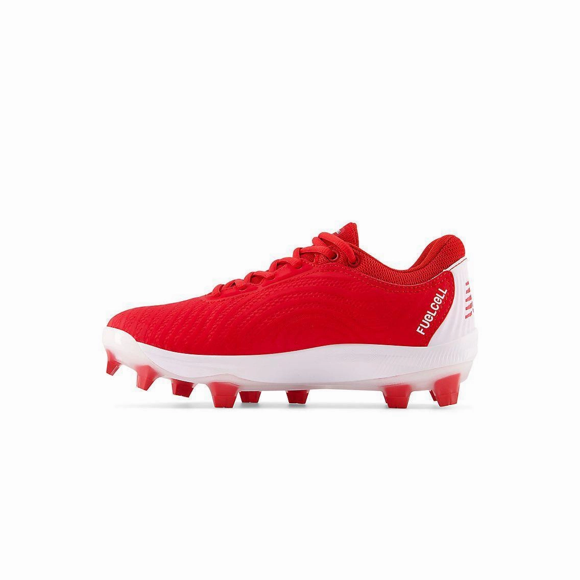 Racing running New Balance Women's FuelCell FUSE v4 Molded Fastpitch Softball Cleats - Team Red/Optic White - SPFUSER4