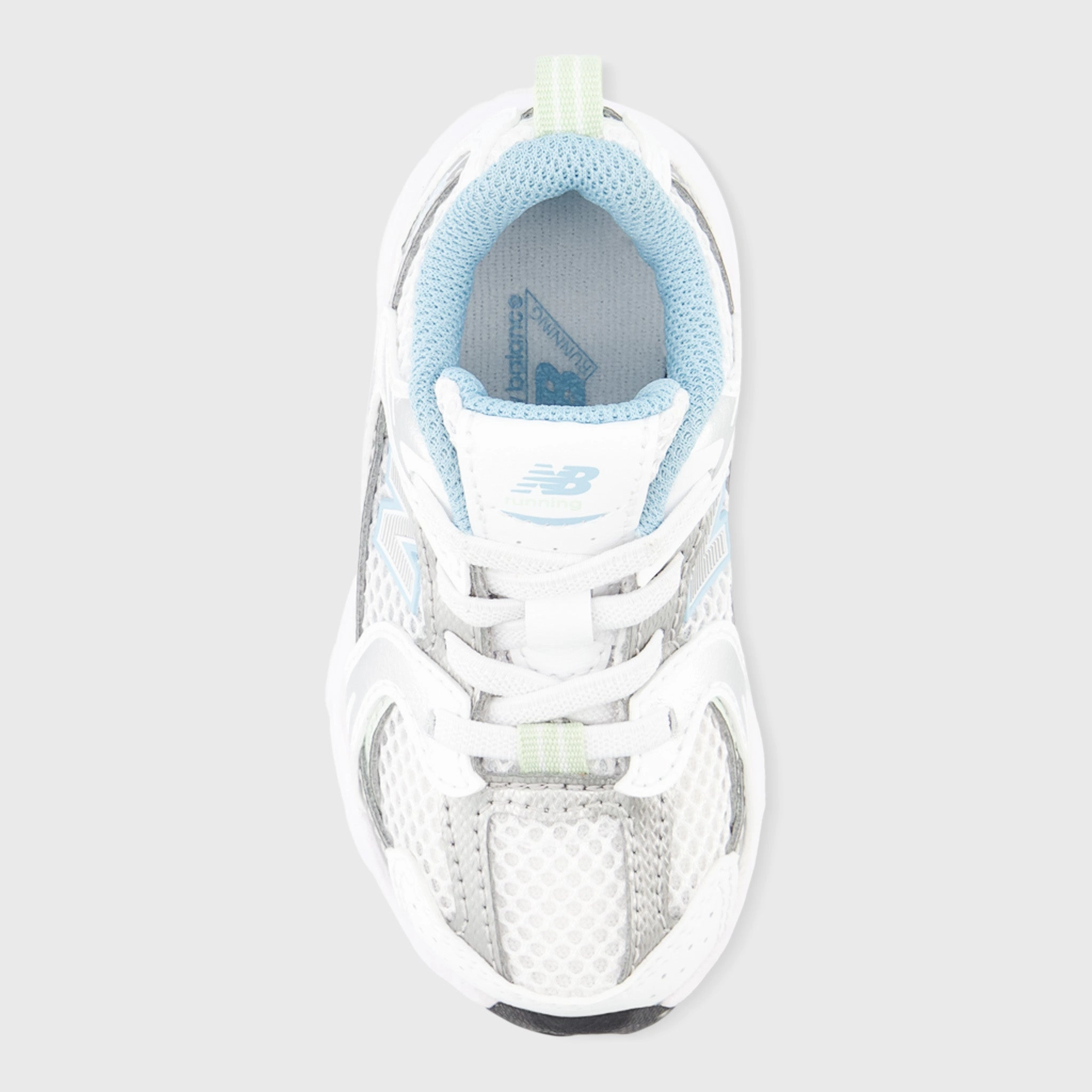 Adjustable Fit New Balance Toddler's 530 White / Silver - Light Blue