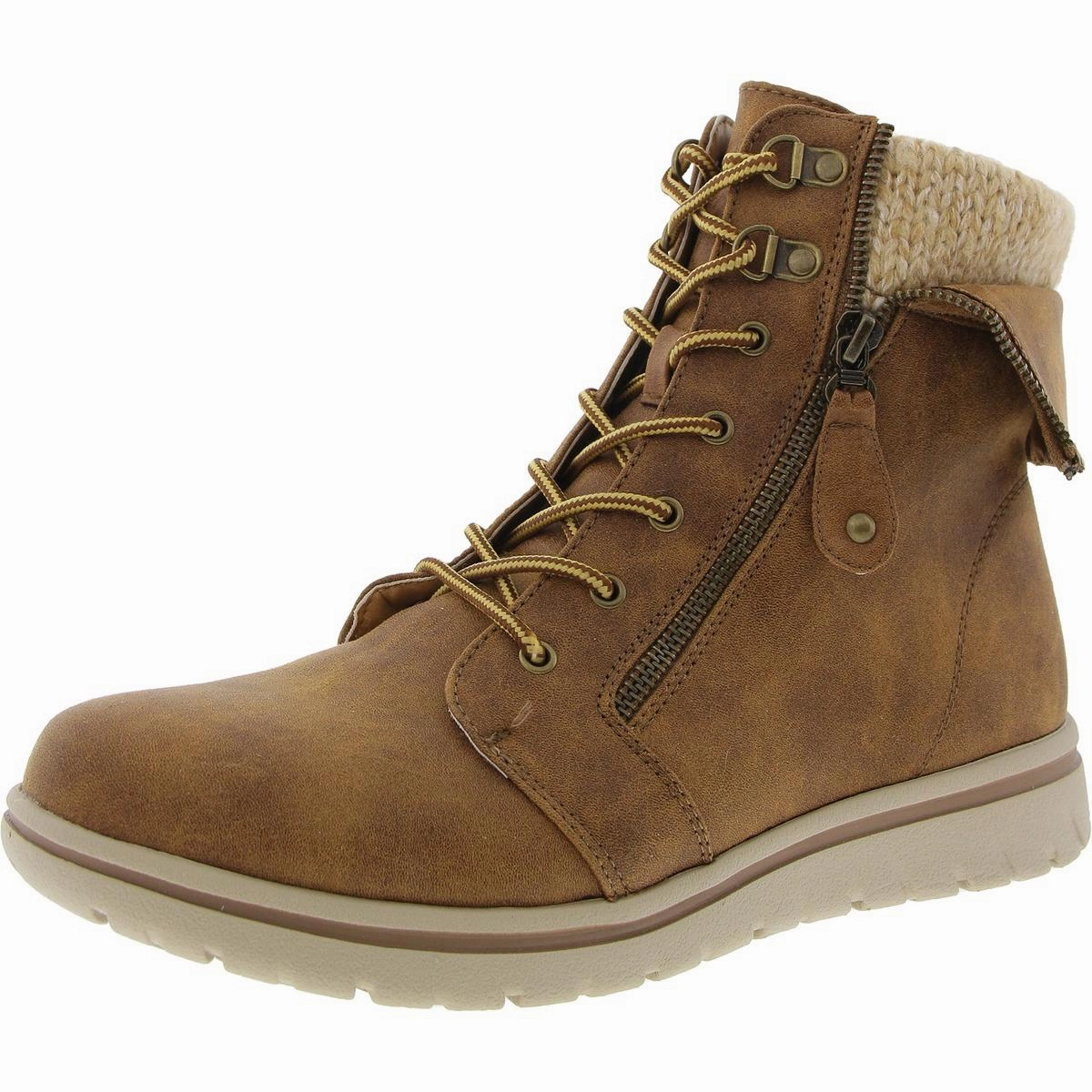 Padded Tongue Stylish Footwear Womens Lace Up Mixed Media Winter & Snow Boots