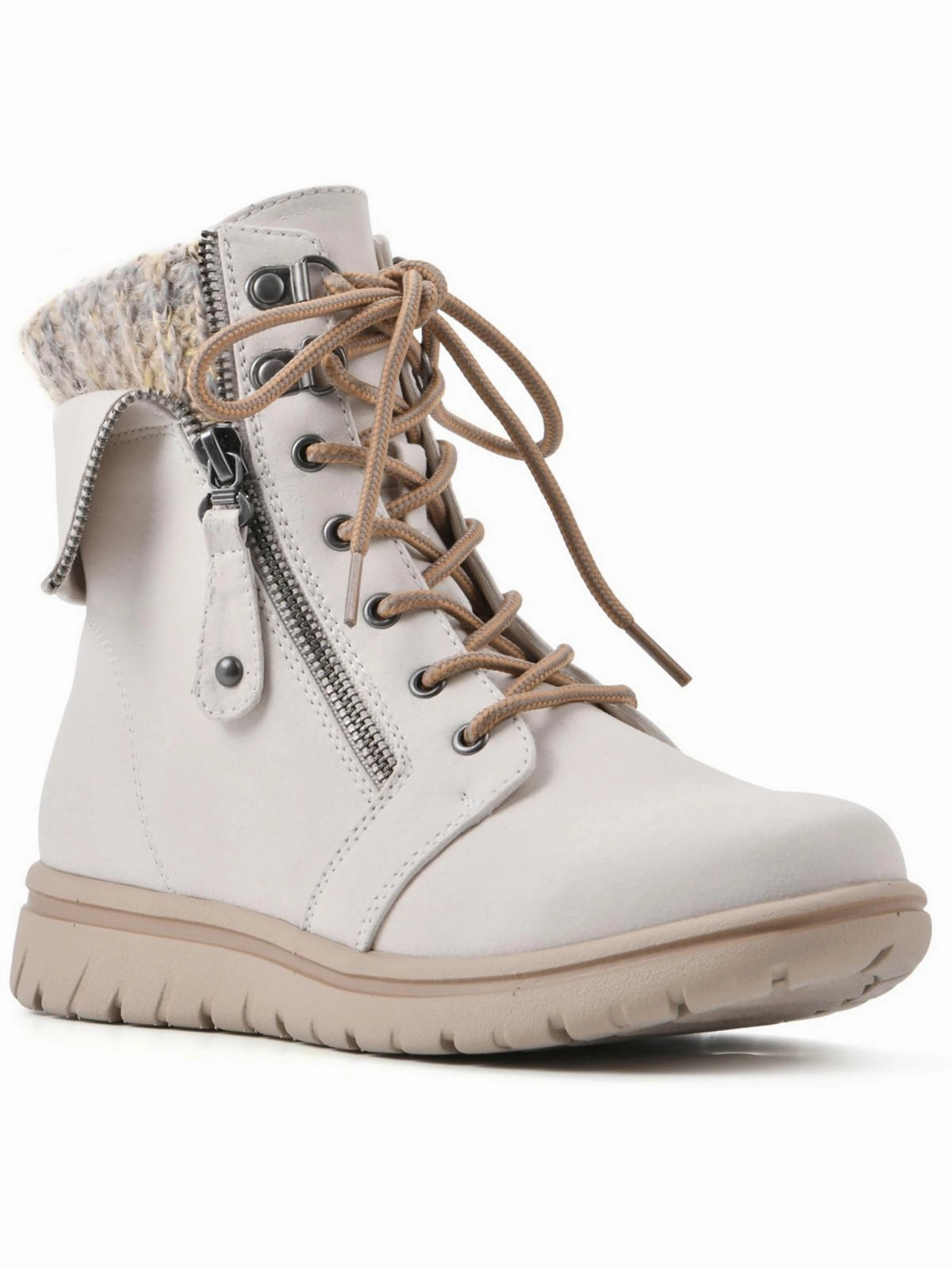 Rugged Comfort Urban Casual Womens Lace Up Mixed Media Winter & Snow Boots