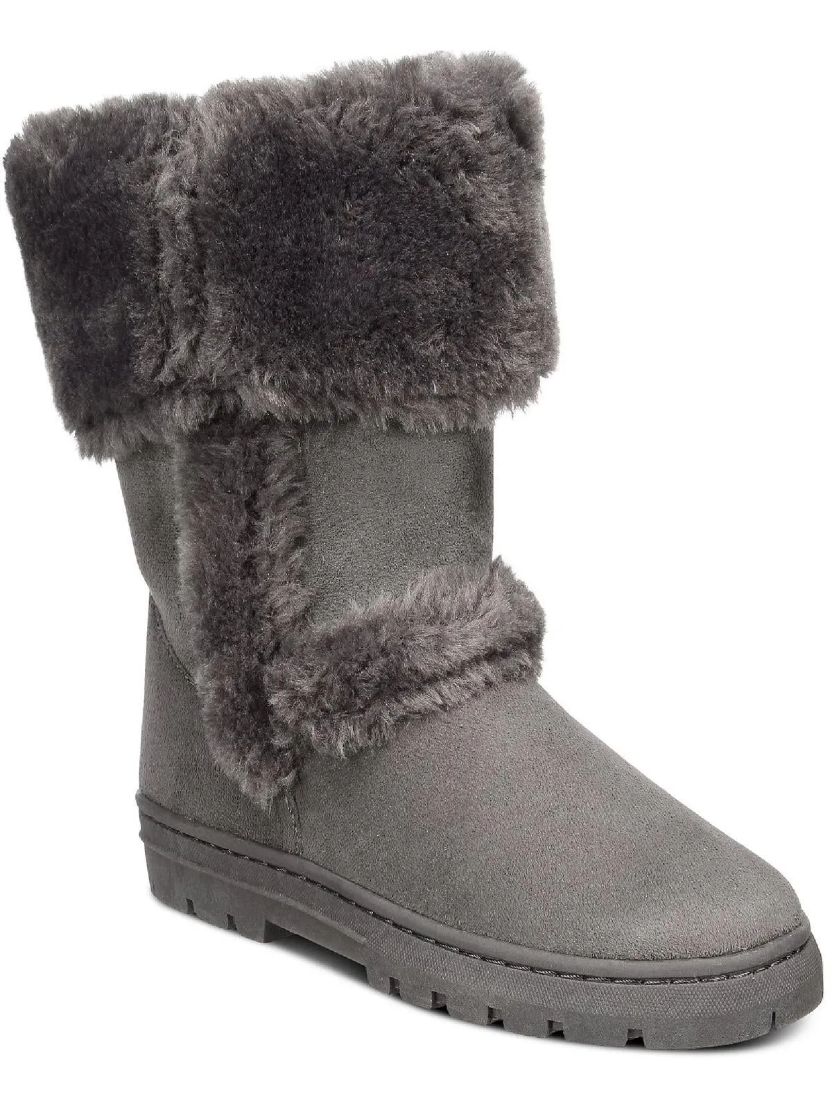 Performance Focus Witty Womens Suede Faux Fur Casual Boots