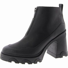 Durable Shell Windy Weather Brex Heel Zip Womens Zipper Round Toe Ankle Boots