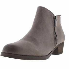 Brie  Womens Suede Stacked Heel Booties Eco Material Cold Weather Commuter Reliable Support
