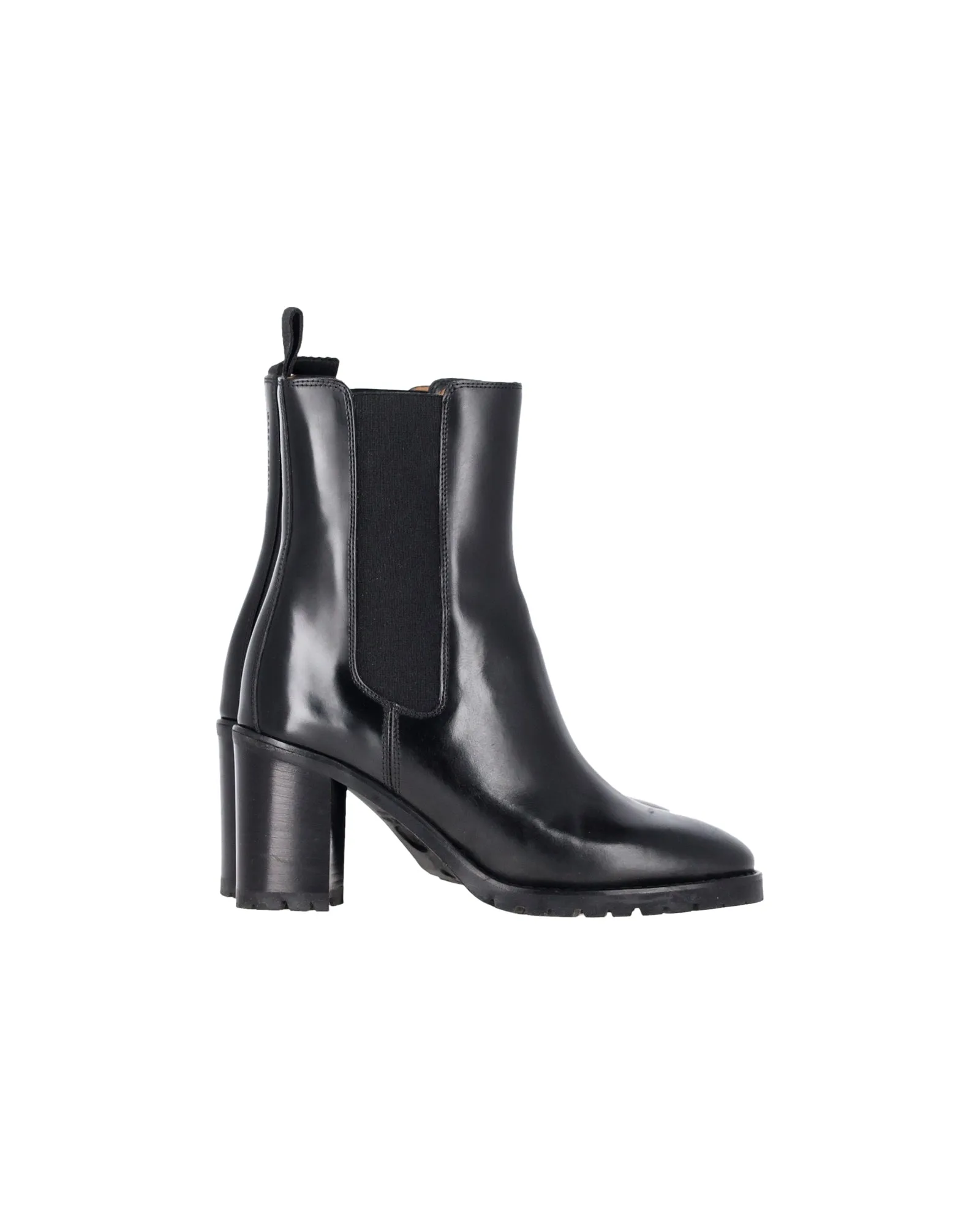 Cozy Interior Mid Length Isabel Marant Deline Ankle Boots in Black Leather