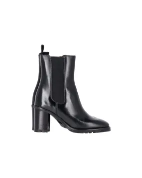 Cozy Interior Mid Length Isabel Marant Deline Ankle Boots in Black Leather