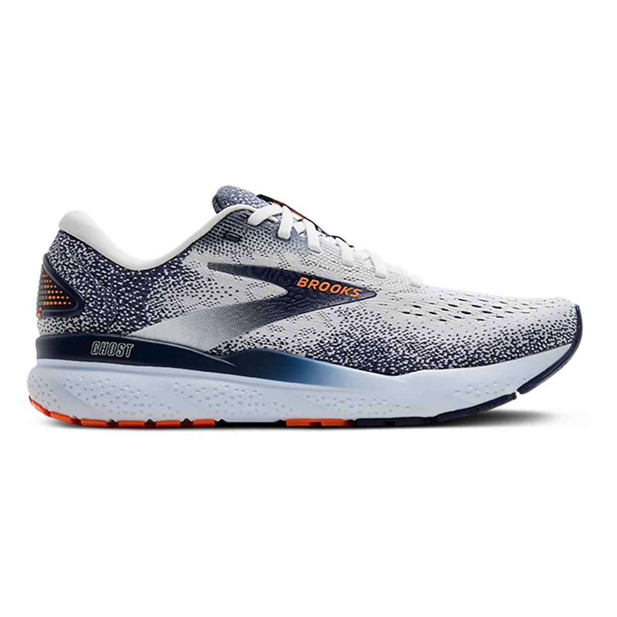 padded - comfort shoes Brooks Ghost 16 - White - Peacoat - Orange