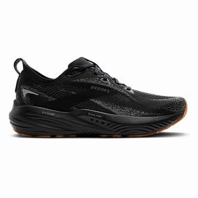 Brooks Glycerin 22 Black - Primer Gray - Biscuit marathon runner shoes logo - appliqued shoes