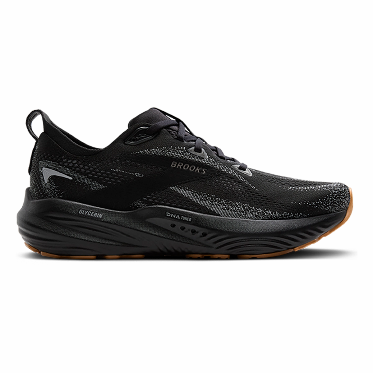 lycra running gear Forest Run Brooks Glycerin 22 Black - Primer Gray - Biscuit