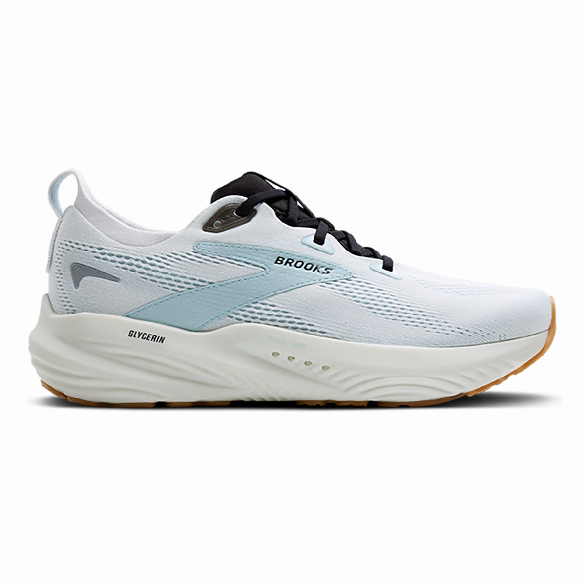 summer running dual - density sole shoes Brooks Glycerin 22 Bright White - Winter Sky - Black