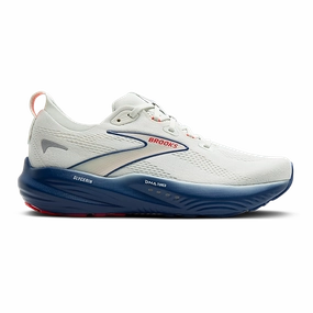 stadium toe - spring running shoes Brooks Glycerin 22 Gray - Navy Peony - Fiery Red