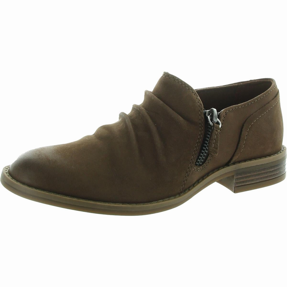 Camzin Pace Womens Nubuck Slip On Booties Bold Red Minimal Aesthetic