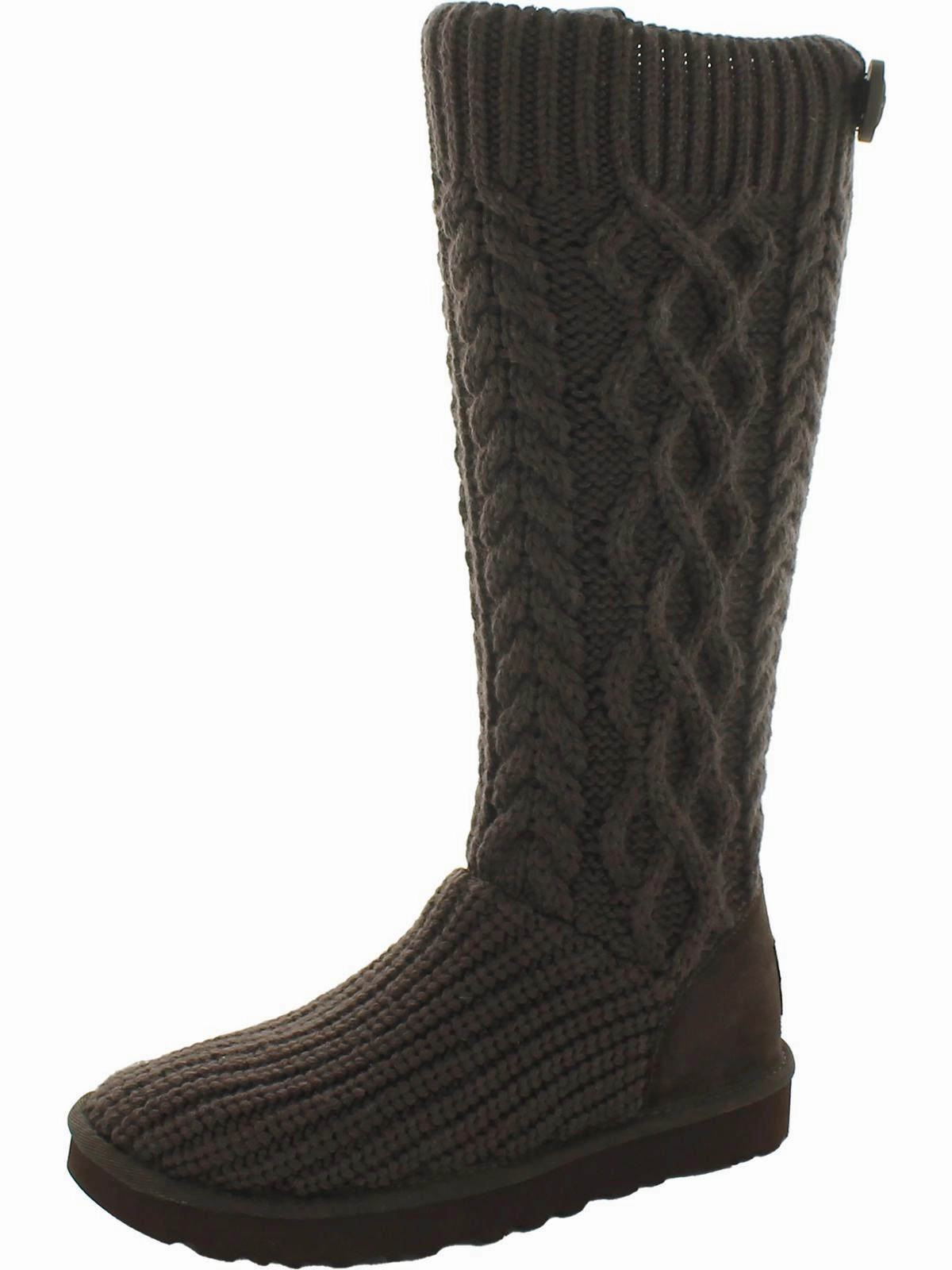 Quick-Dry Denim Touch Cardi Womens Cable Knit Comfort Knee-High Boots