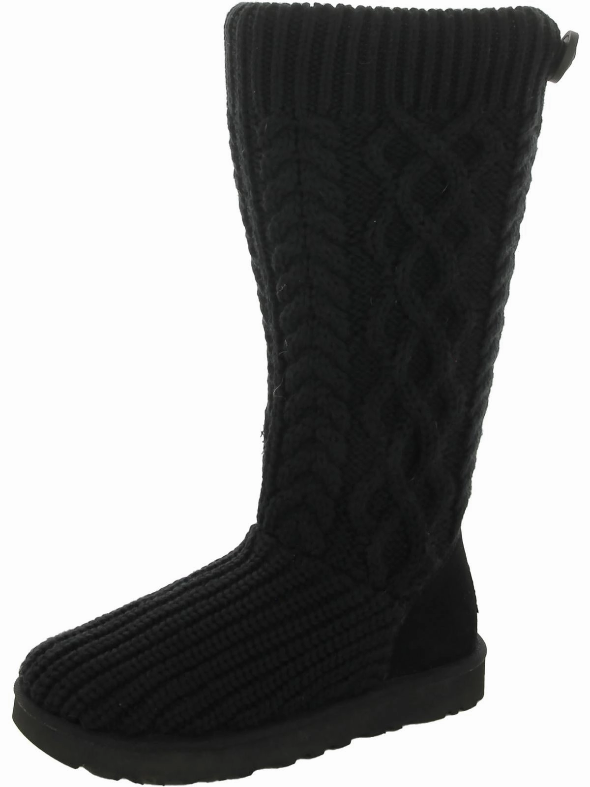 Cardi Womens Cable Knit Comfort Knee-High Boots Brown Earth Eco Material Nature Lover