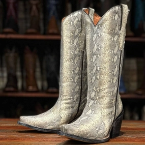 Caruguna Print Leather Boots In Cream Premium Performance