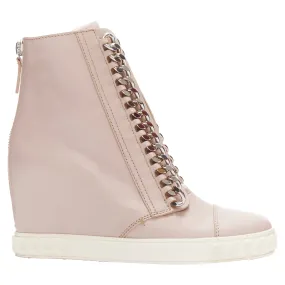 Casadei leather silver chain trim ankle wedge sneakers Quick-Dry Wild Soul