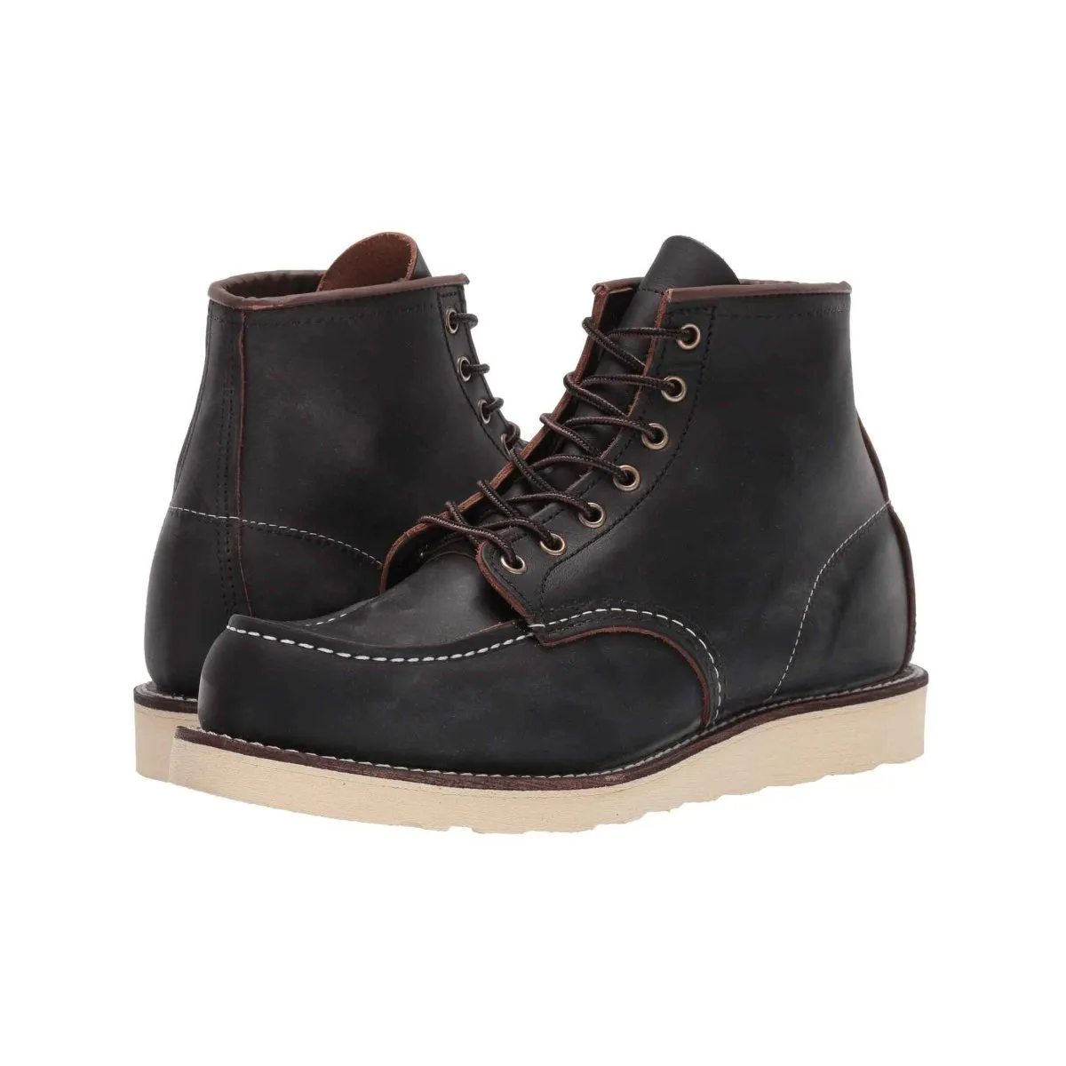 Trail Mode Seamless Comfort All Day Wear Red Wing Men's 6-Inch Classic Moc 8849 Black Prairie Leather