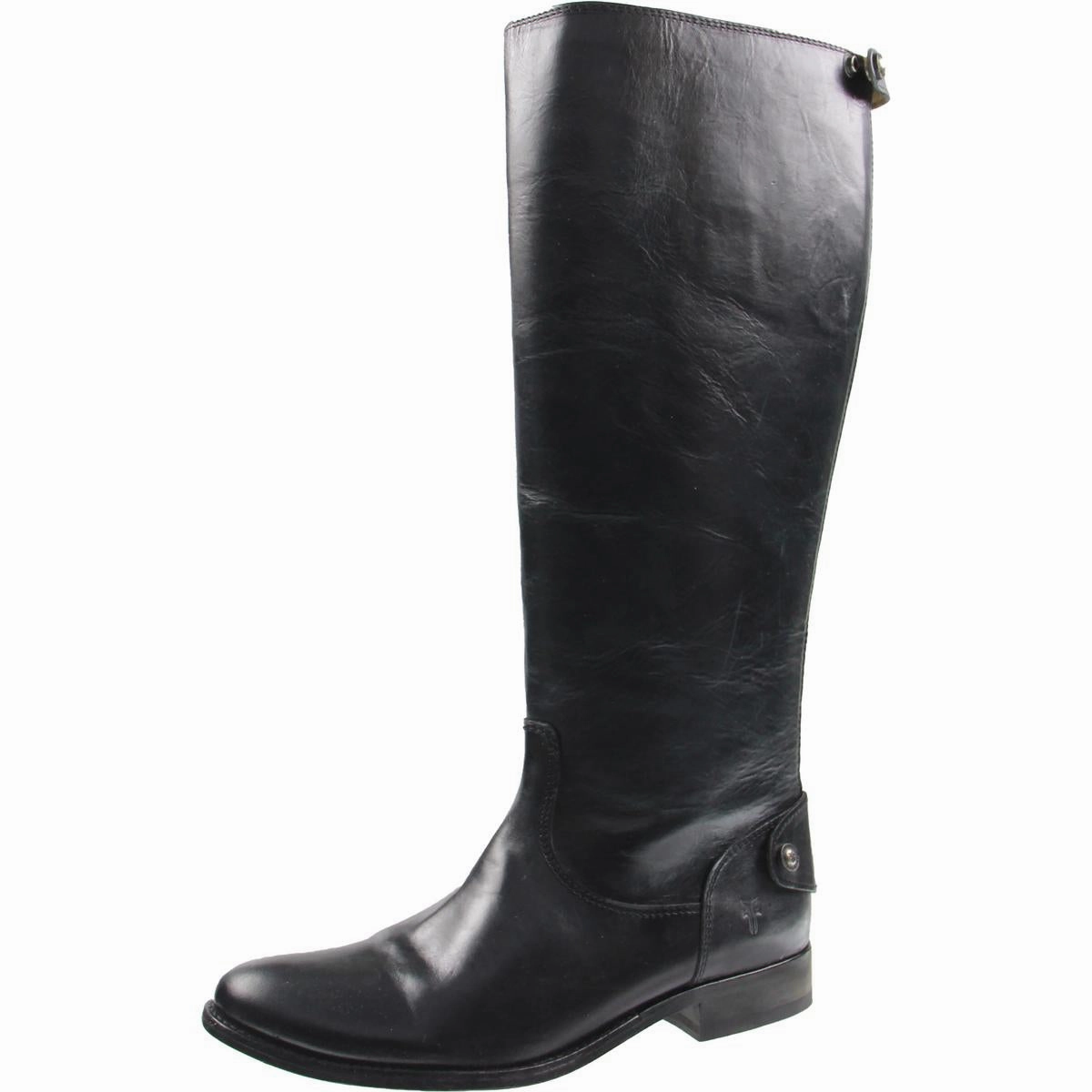 Outdoor Utility Womens Zipper Leather Knee-High Boots