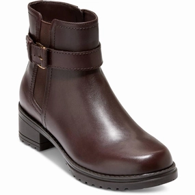 Catherine  Womens Buckle Faux Leather Ankle Boots Comfort arch Insulated Mountain Climber