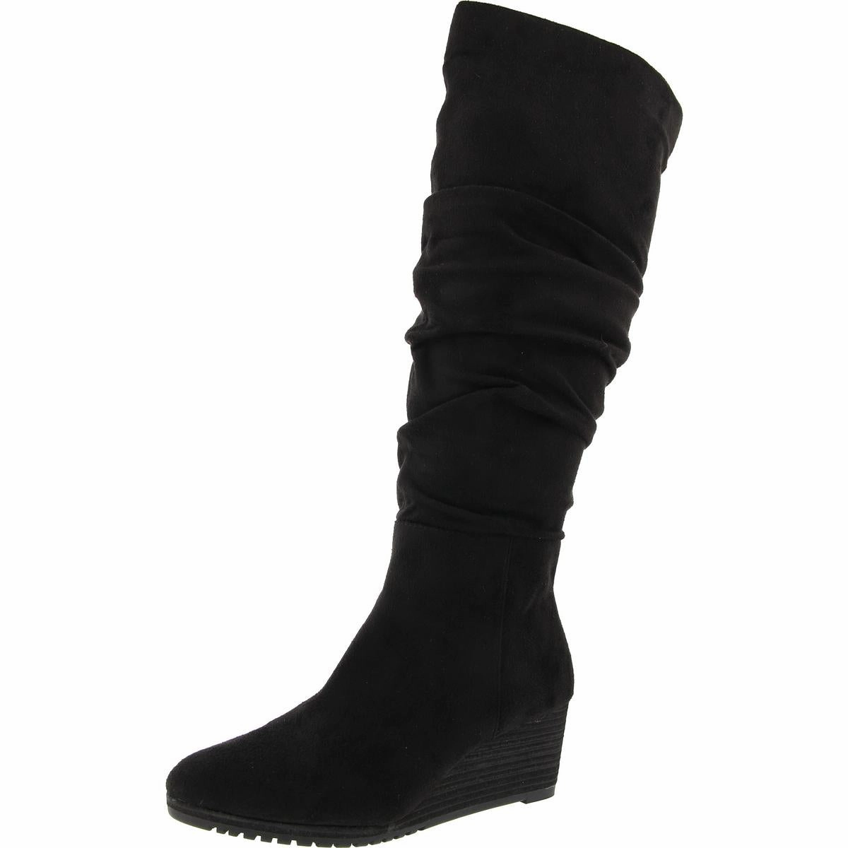 Central Womens Faux Suede Wedge Knee-High Boots All terrain