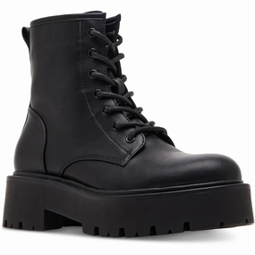 CHANNT Womens Lace-Up Manmade Motorcycle Boots Comfort Lining Snowy Path Comfortable Style
