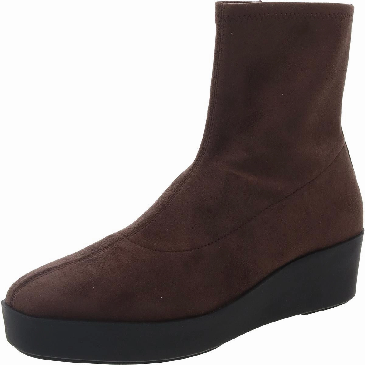Chiara Womens Ankle Faux Leather Mid-Calf Boots Mesh Upper