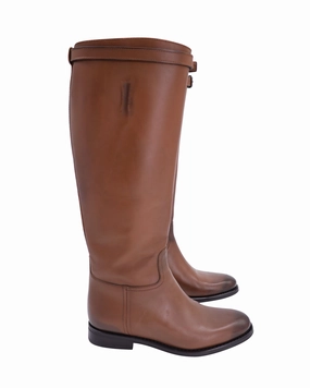 Church's Riding Knee Boots in Brown Leather Slim Profile Fire Side