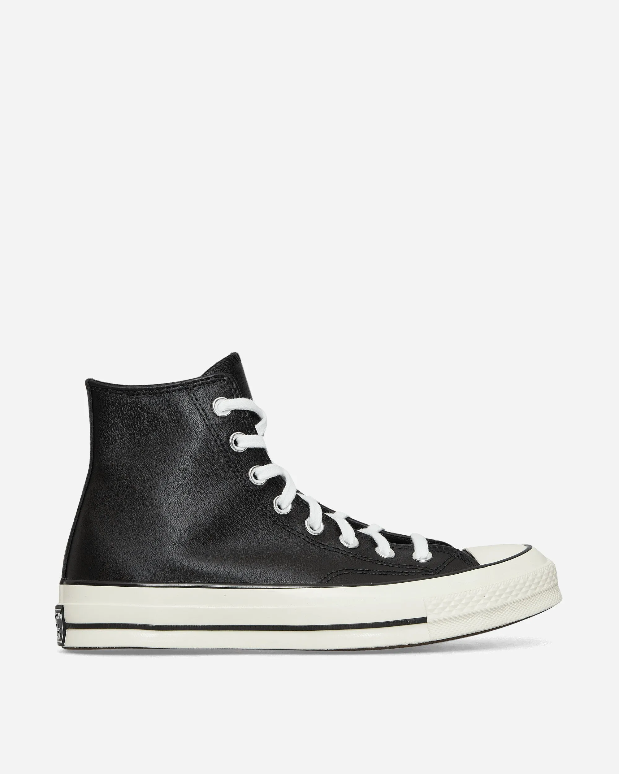 Contoured Sole Chuck 70 Hi Leather Sneakers Black