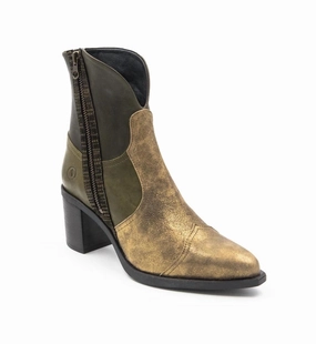 Twist Combo Heeled Boots In Gold/olive Outdoor Adventure Relaxed Fit