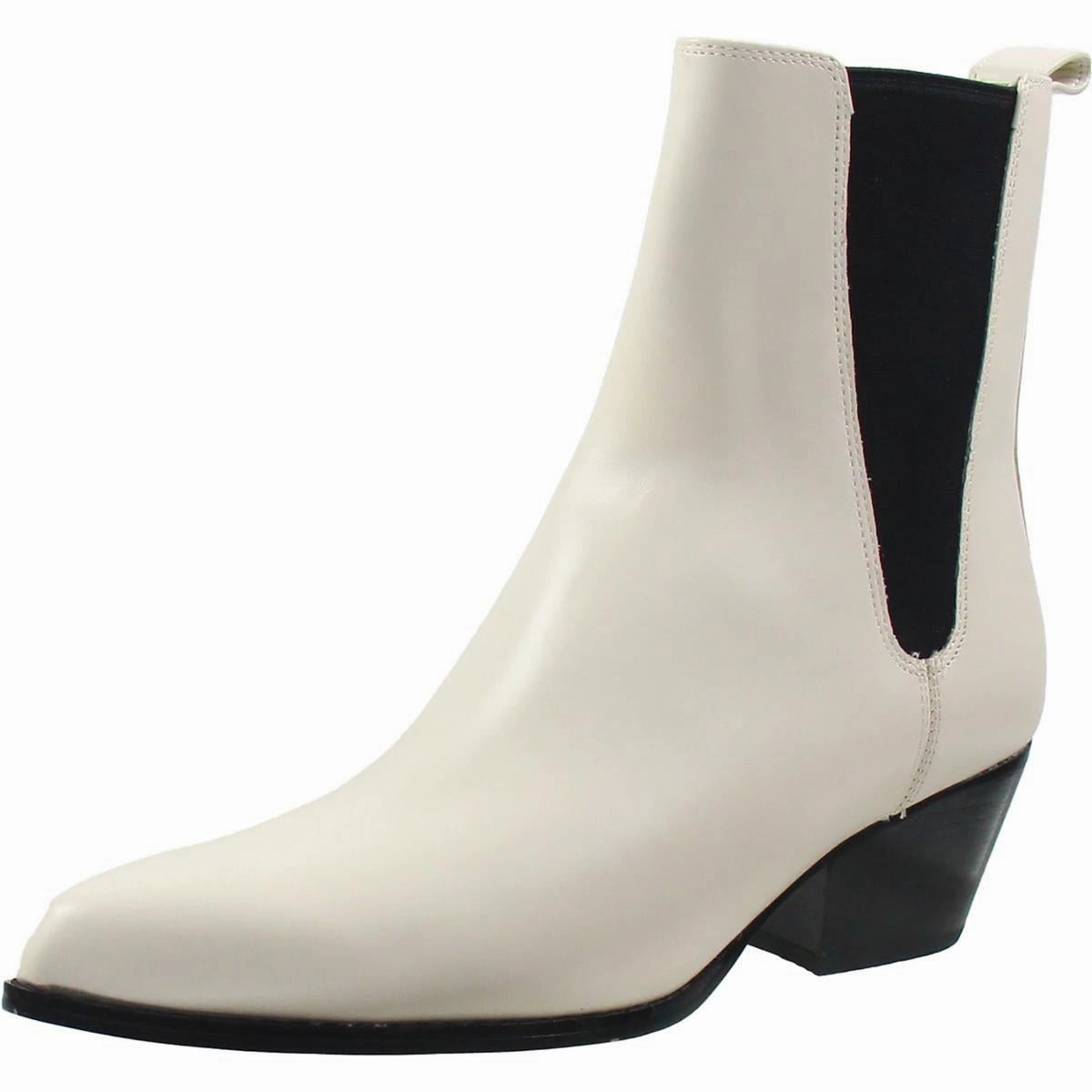 BHFO Womens Logo Leather Ankle Boots Waterproof Cold Weather Commuter
