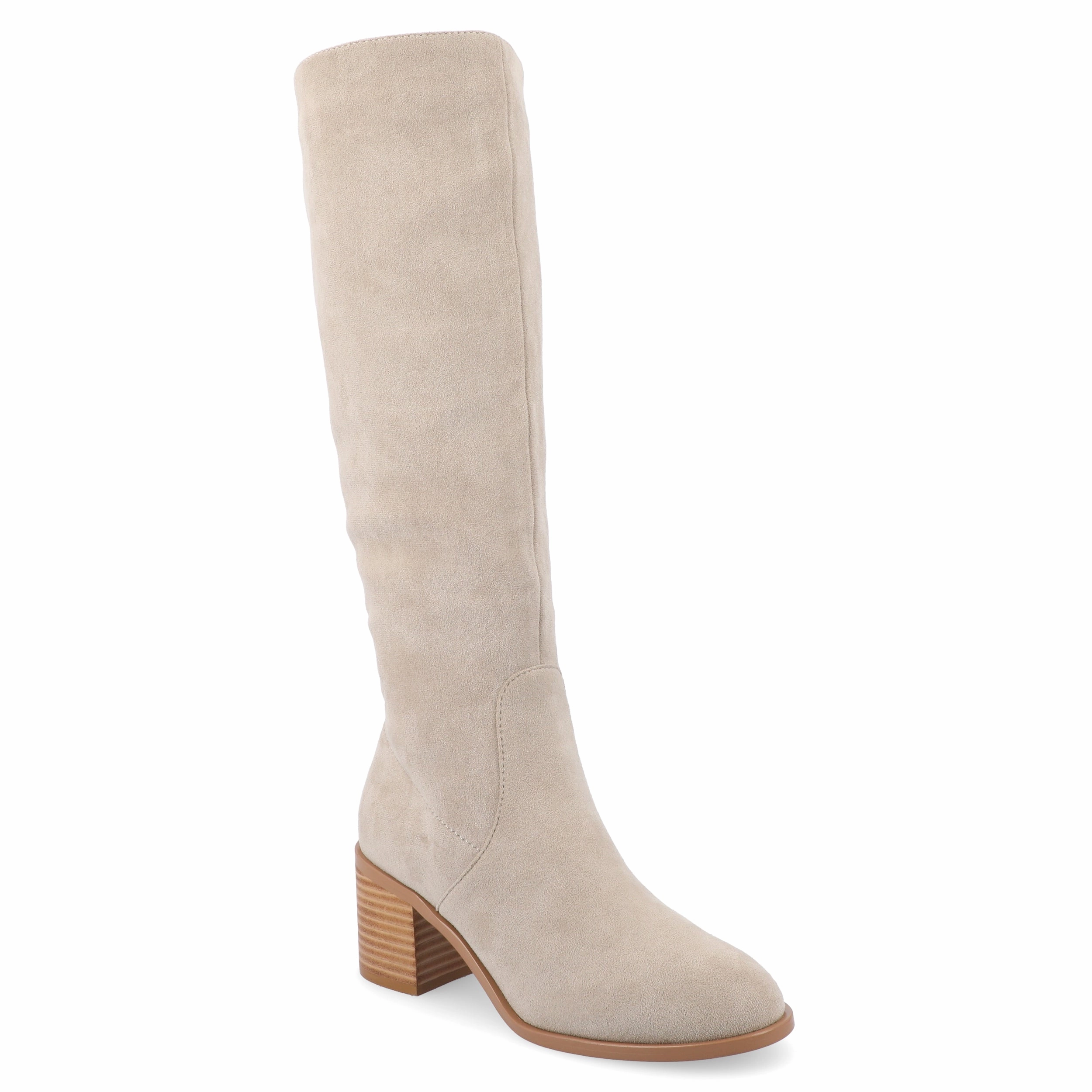 Journee Collection Wide Width Wide Calf Womens Romilly Tru Comfort Foam Stacked Block Heel Round Toe Boots Combat Look Minimalist