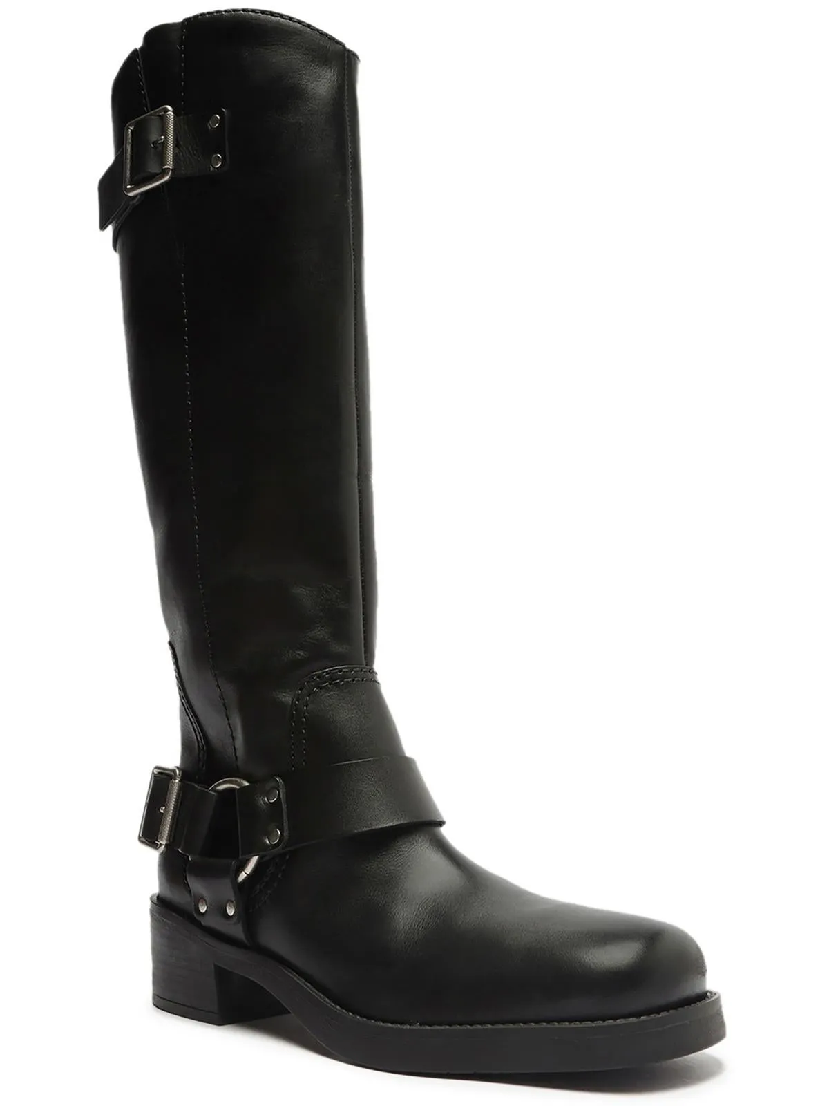 Deep Grooves High Traction Morning Walk Clara Knee-High Womens Leather Tall Motorcycle Boots