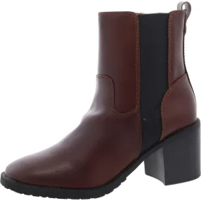 Claret Womens Zipper Faux Leather Chelsea Boots Insulated Mountain Climber