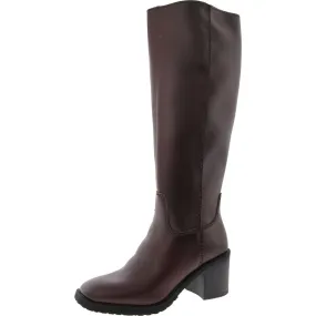 Cindy Womens Zipper Faux Leather Knee-High Boots Anti microbial