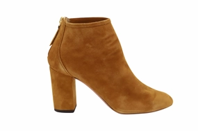Shank Flexible Shank Aquazzura Ankle Boots in Brown Suede