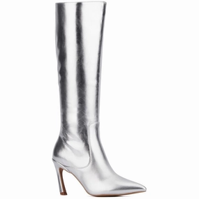 Summer Hike Weekend Adventure Womens Zipper Faux Leather Knee-High Boots