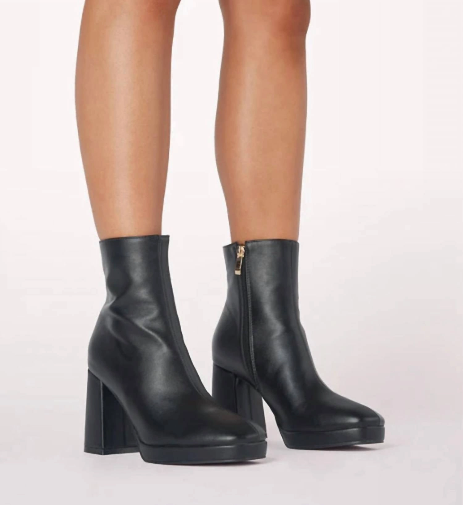 Questky Booties In Black Grippy Outsole Daily Walks