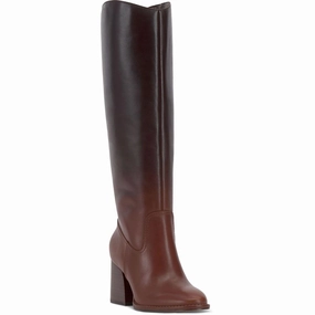 Mid Cut Leila Womens Wide Calf Leather Knee-High Boots